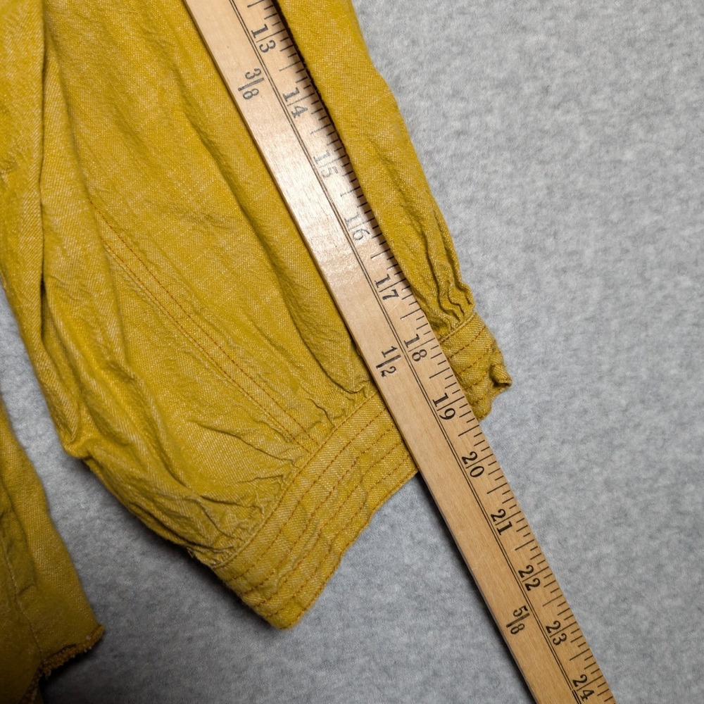 Ivy Main Womens Shirt Large Mustard Yellow Cotton Western Snap Button Rustic - Picture 10 of 15